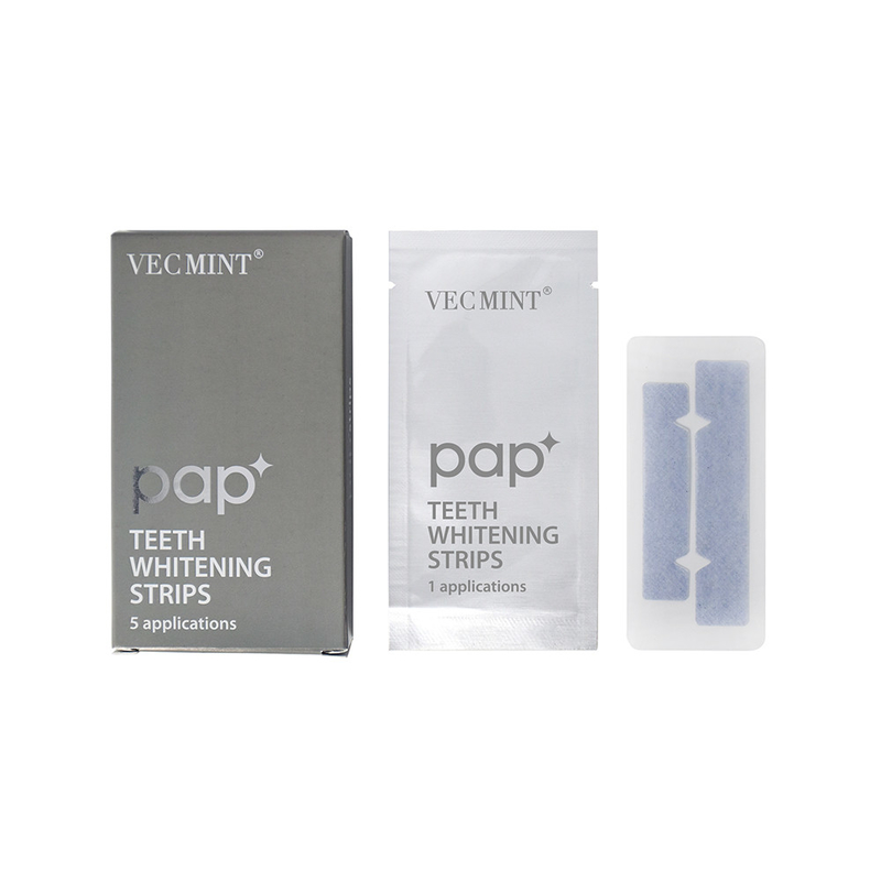VECMINT pap* شريطات تبييض الأسنان المتقدمة - حزمة من 5 تطبيقات ابتسامة بيضاء دائمة