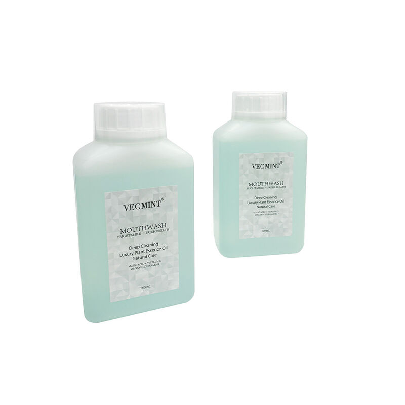 VECMINT غسول الفم الطبيعي - تنظيف عميق العناية الفموية شطف مع زيت جوهر النباتات الفاخرة لتنفس طازج 500 مل