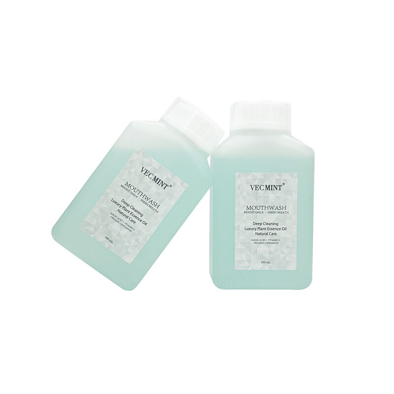 VECMINT غسول الفم الطبيعي - تنظيف عميق العناية الفموية شطف مع زيت جوهر النباتات الفاخرة لتنفس طازج 500 مل