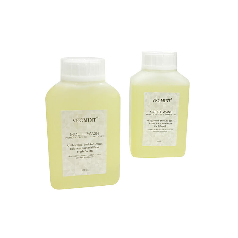 VECMINT الدفاع البروبيوتيكي غسول الفم العشبي - مضاد للبكتيريا مكافحة التجاويف غسل الفموي (يتوازن النباتات البكتيرية والنفس الطازج) 500 مل بكمية كبيرة
