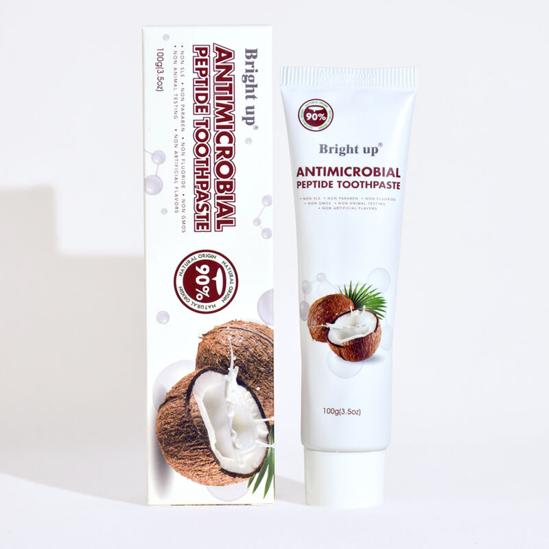 معجون أسنان الببتيد المضاد للميكروبات لتبييض الأسنان 100 جرام بنكهة جوز الهند 90% مكونات طبيعية بدون إضافات ضارة منتجات العناية بالفم بالجملة
