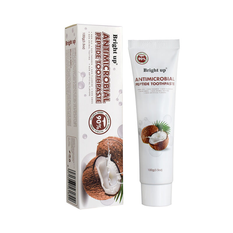 معجون أسنان الببتيد المضاد للميكروبات لتبييض الأسنان 100 جرام بنكهة جوز الهند 90% مكونات طبيعية بدون إضافات ضارة منتجات العناية بالفم بالجملة