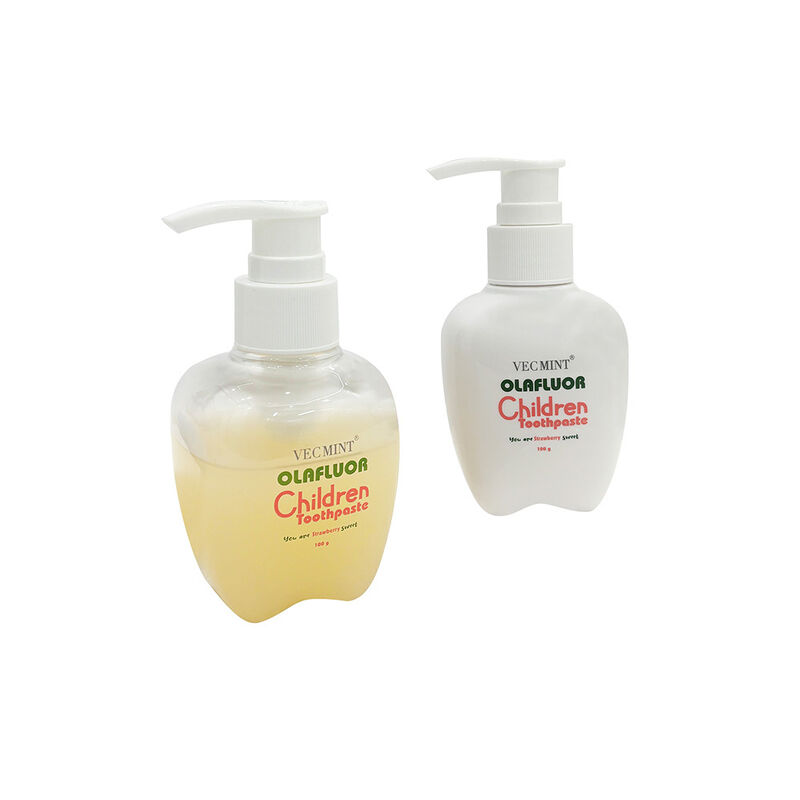 OLAF فلور معجون أسنان للأطفال من VECMINT - 100g قنينة مضخة نكهة الفراولة معجون أسنان آمن للعناية الفموية للأطفال