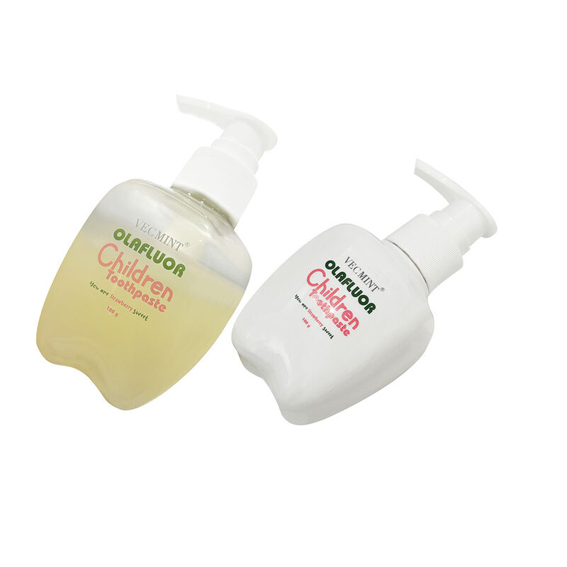 OLAF فلور معجون أسنان للأطفال من VECMINT - 100g قنينة مضخة نكهة الفراولة معجون أسنان آمن للعناية الفموية للأطفال