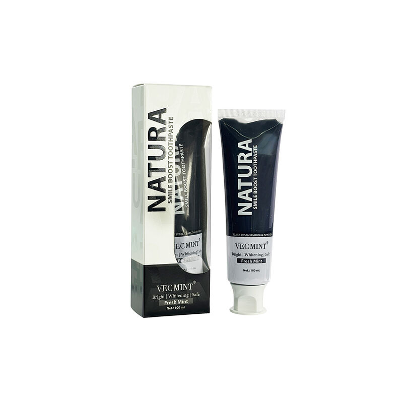 معجون أسنان بالفحم المنشط خالٍ من القسوة يجمع بين مسحوق اللؤلؤ الأسود والفحم المنشط للعناية الفائقة بالفم